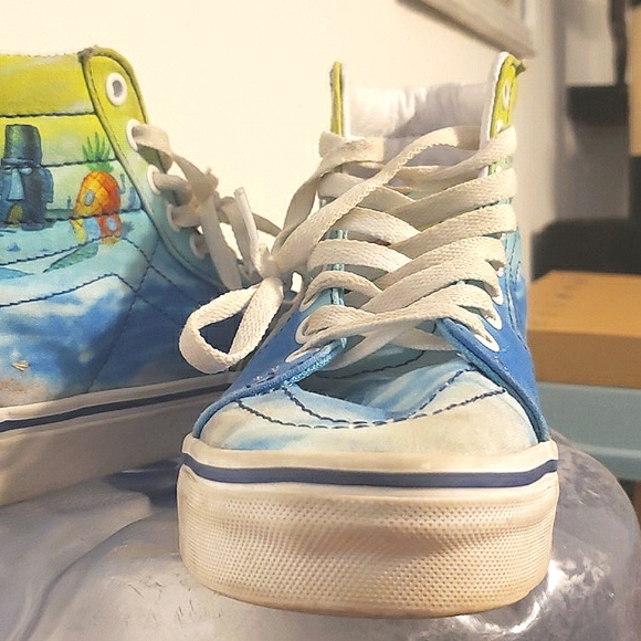 VANS Unisex SPONGEBOB SHOES 5.5 MENS 7 WOMENS - Picture 4 of 11